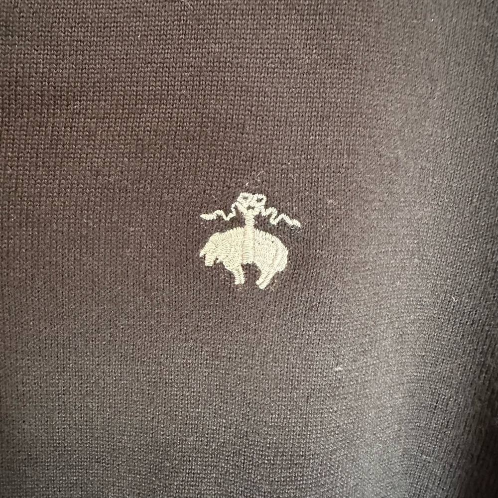 Men's Black Brooks Brothers V-Neck Sweater Size XL - Picture 3 of 5